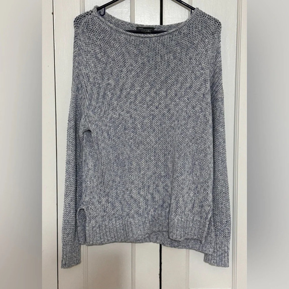 VINCE Sweater Blue Drop Shoulder Loose Knit - Picture 1 of 5
